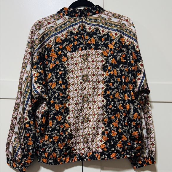 Zara Bohemian Floral Tapestry Print Bomber Jacket - Picture 4 of 4